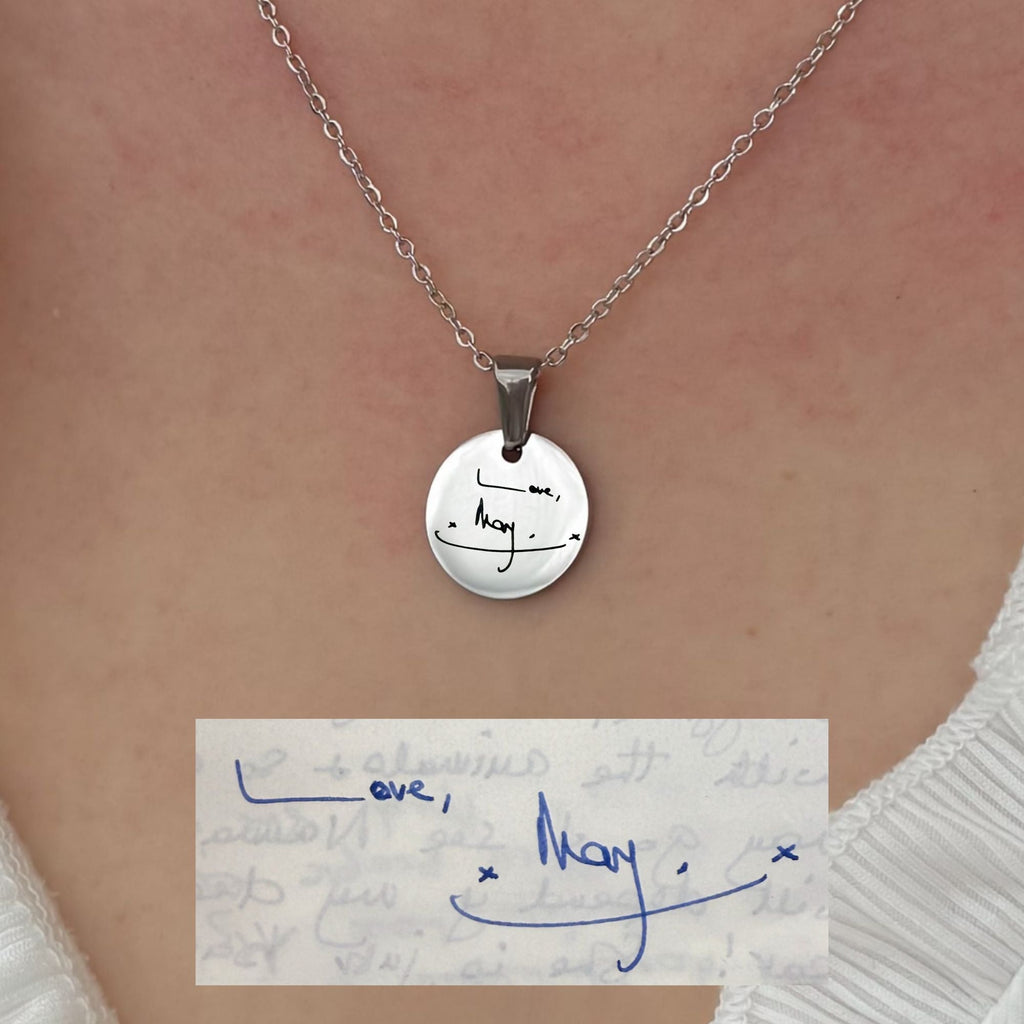Handwriting Disc Necklace