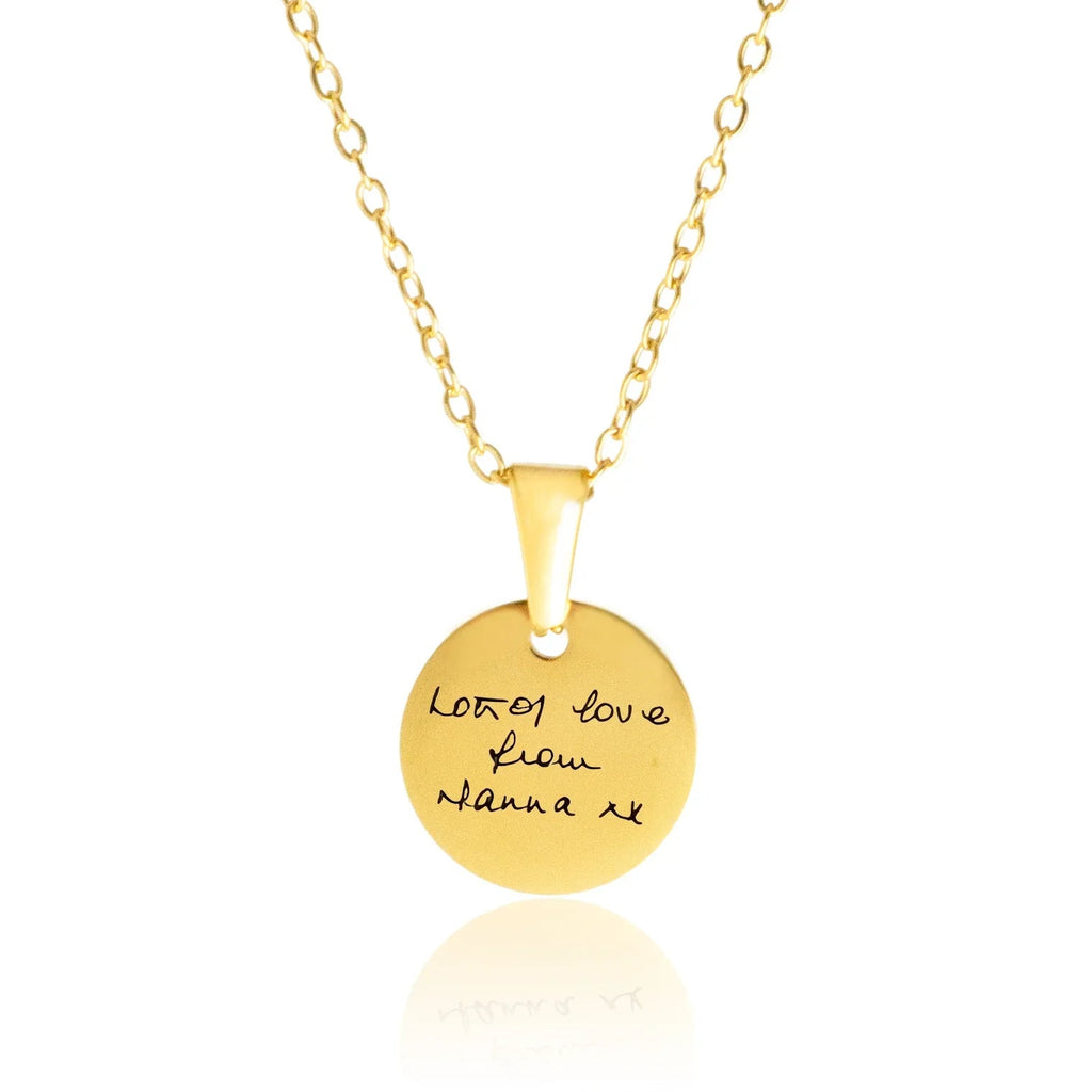 Handwriting Disc Necklace