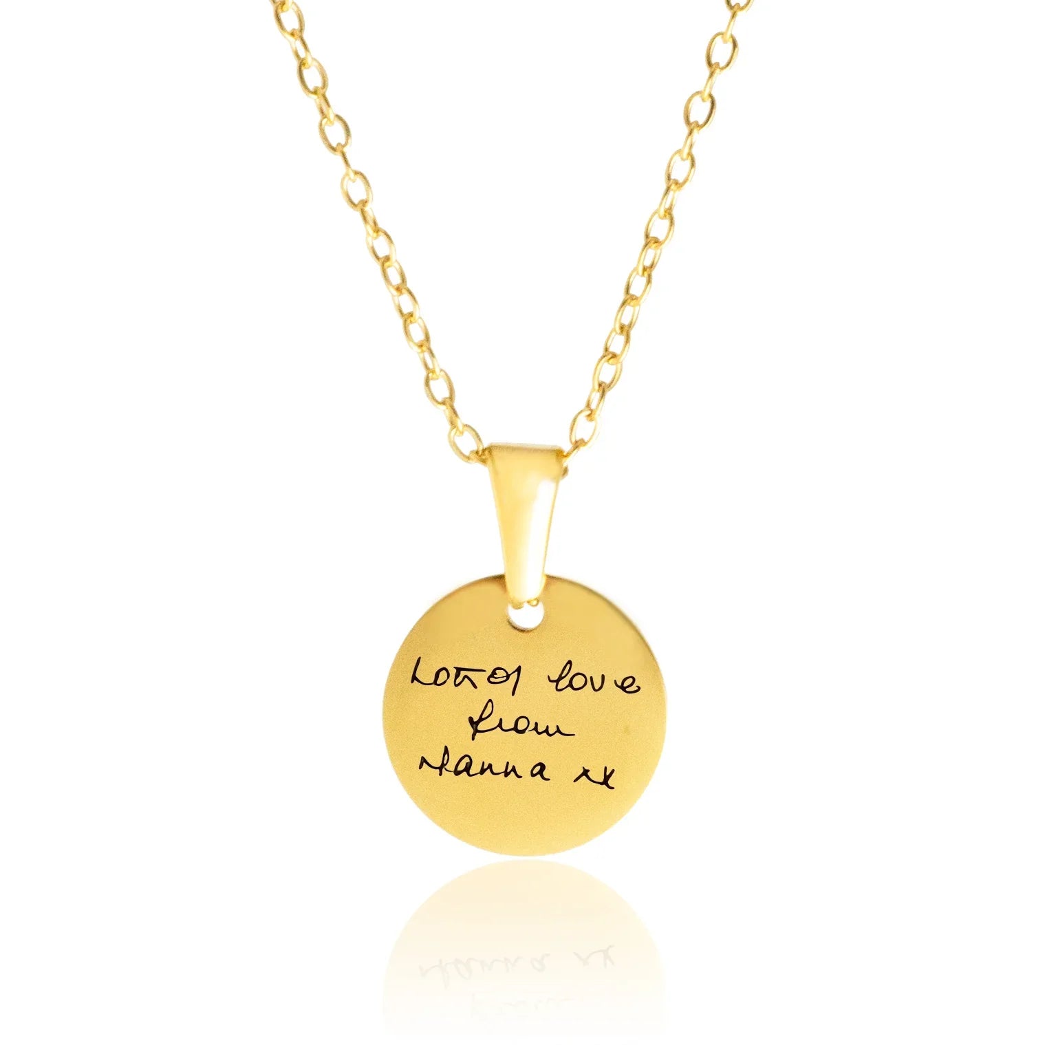 Handwriting Disc Necklace