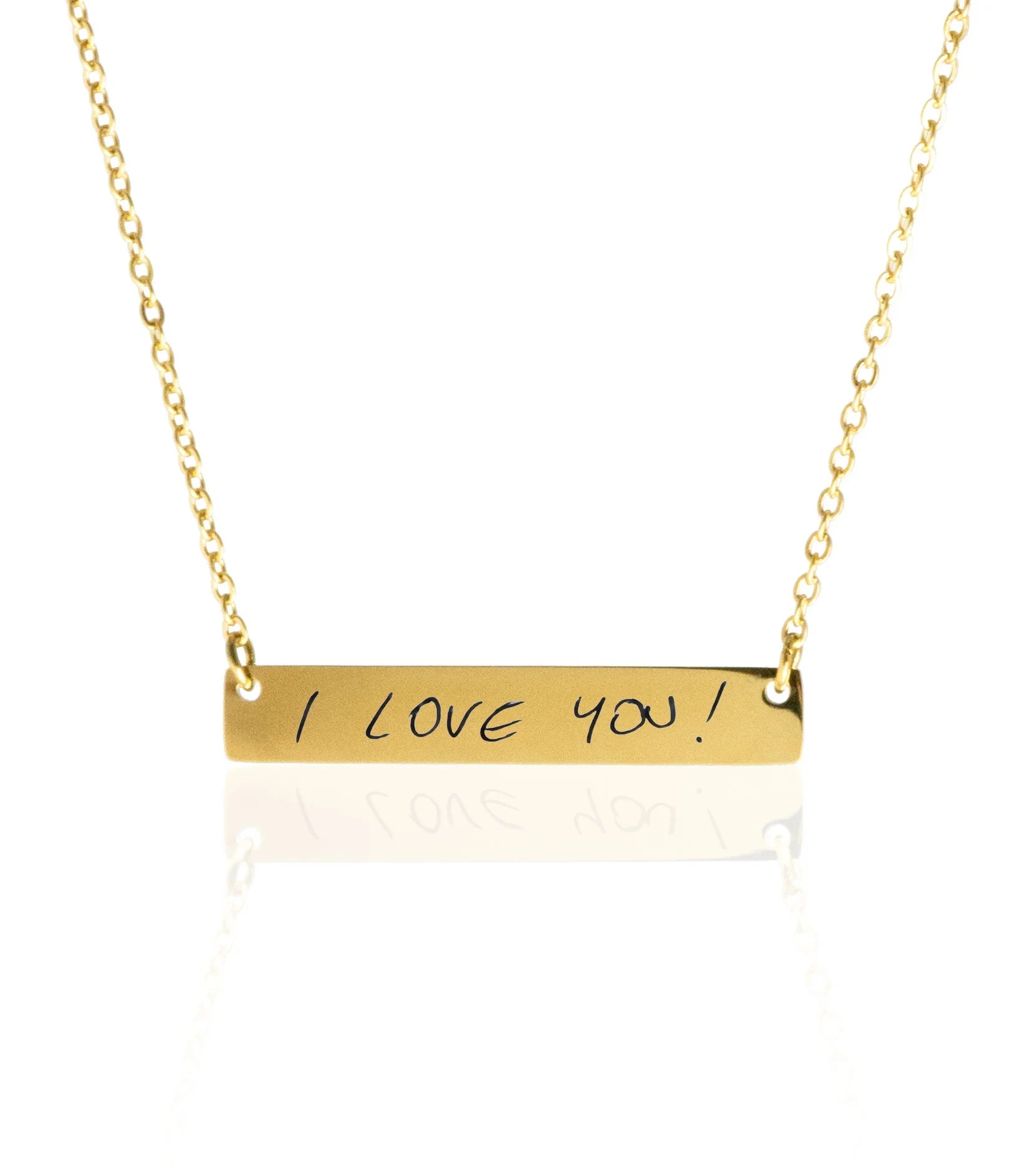 Handwriting Horizontal Bar Necklace