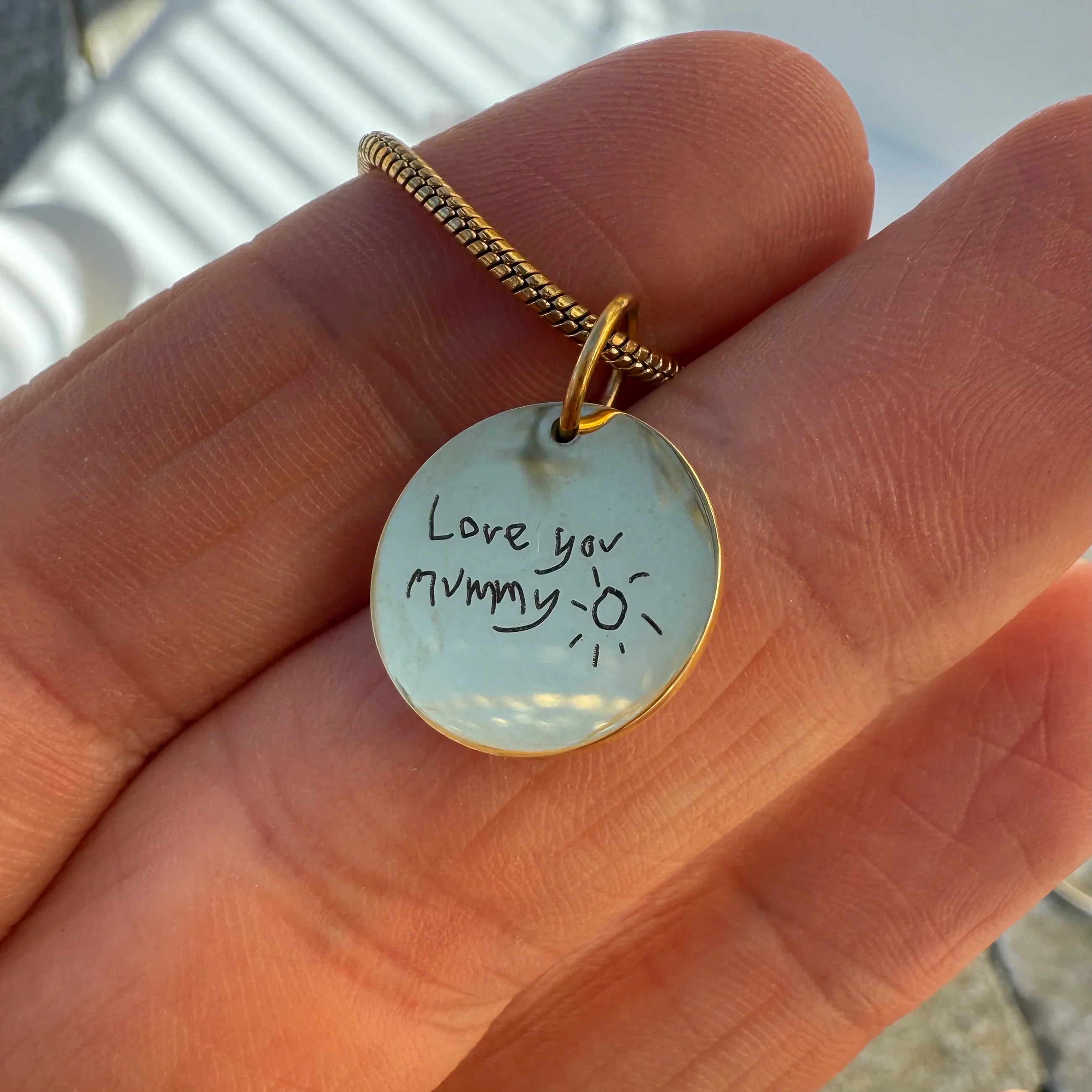 Handwriting Disc Necklace