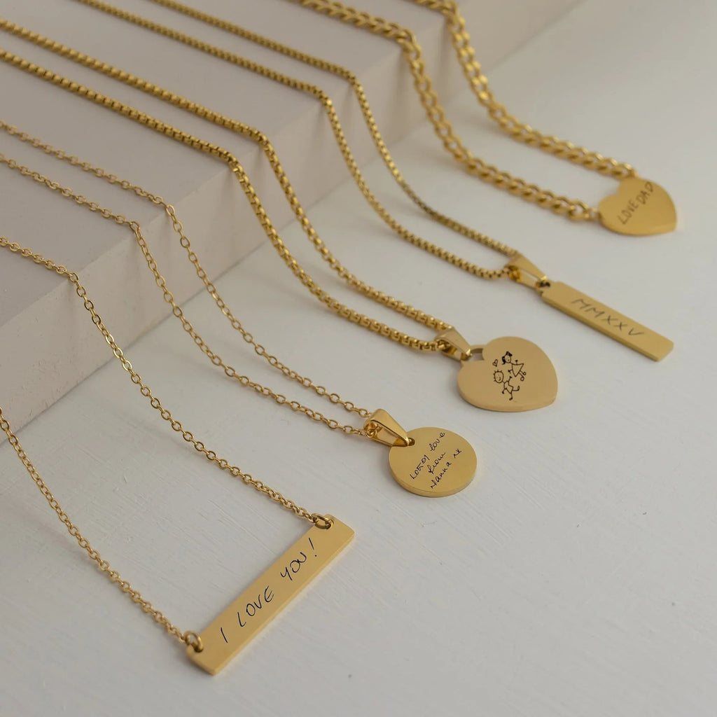 Handwriting Horizontal Bar Necklace