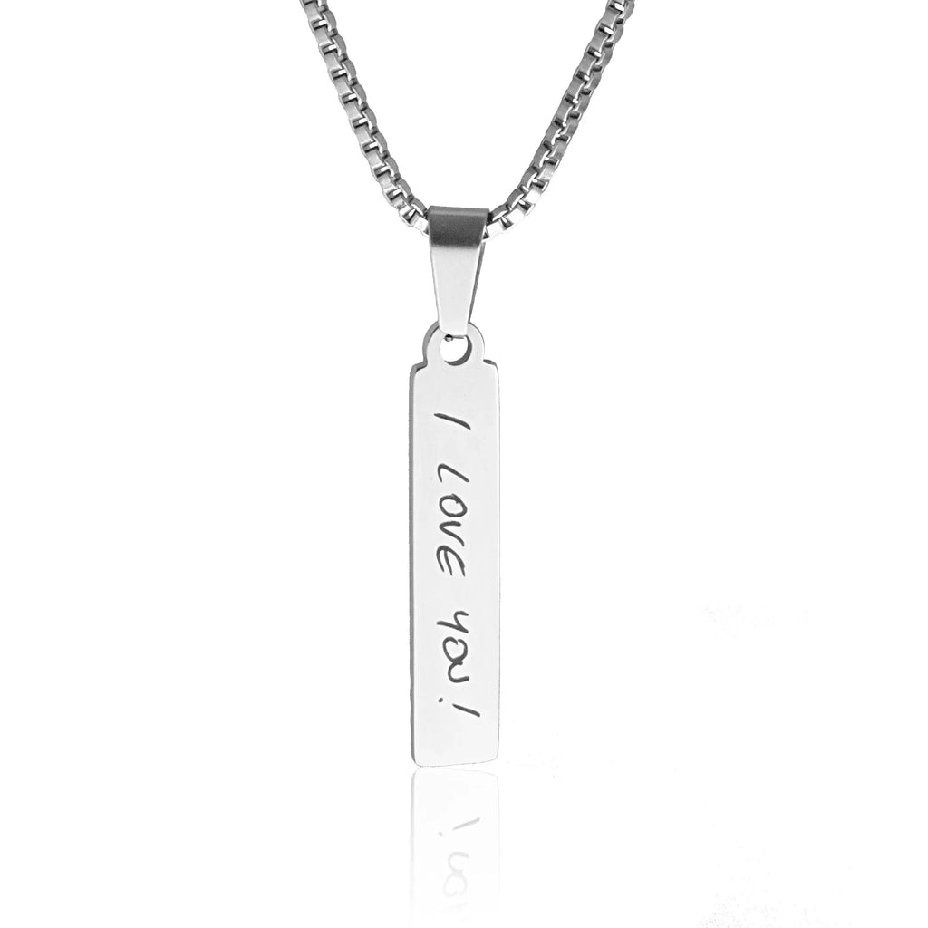 Handwriting Vertical Bar Necklace