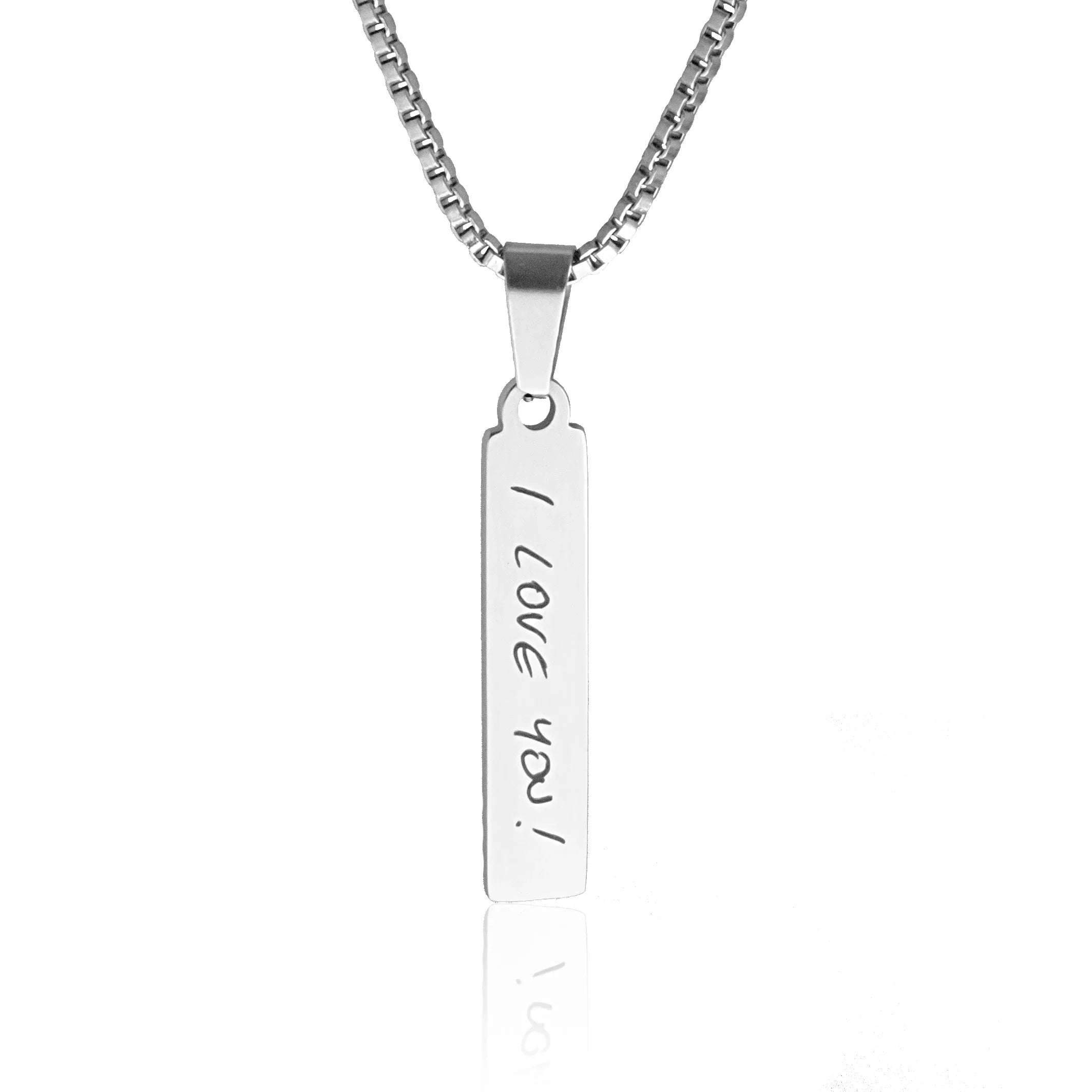 Handwriting Vertical Bar Necklace